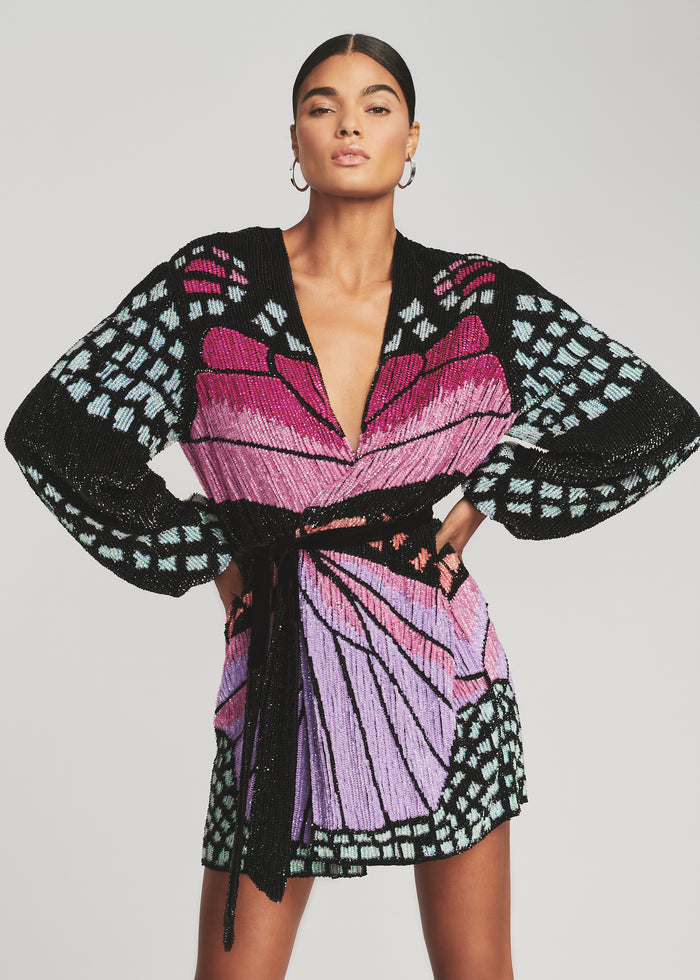 Gabrielle Sequin Butterfly Robe - Retrofete
