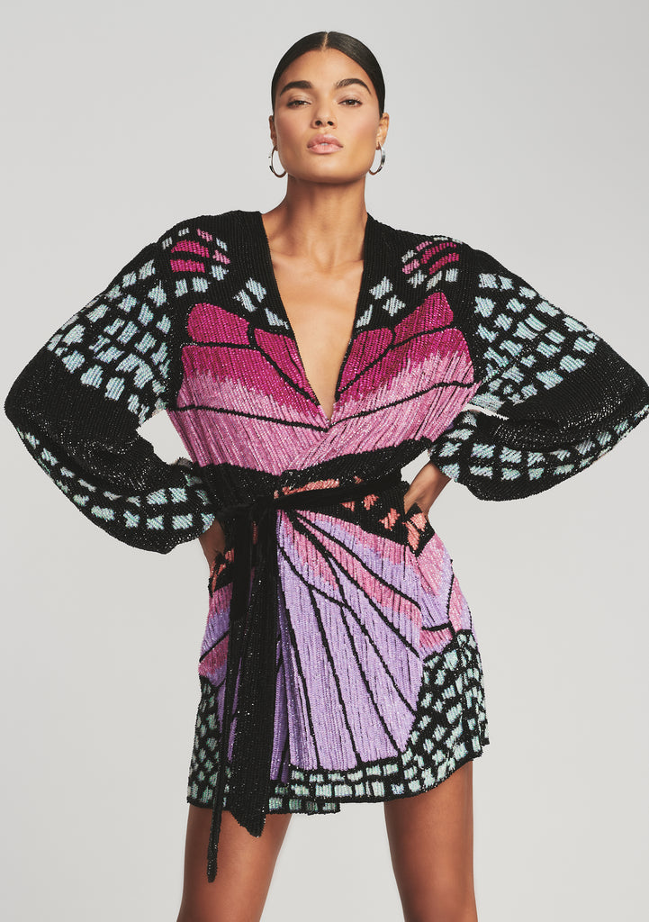 Gabrielle Sequin Butterfly Robe – Retrofete