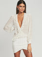 Lennon Embellished Silk Chiffon Dress - Retrofete