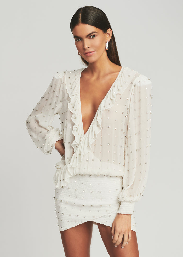 Lennon Embellished Silk Chiffon Dress - Retrofete