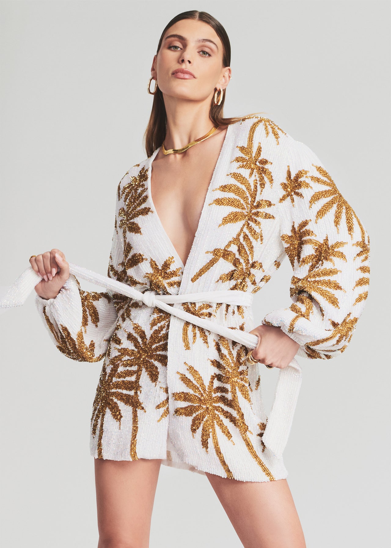 Gabrielle Sequin Palm Robe Retrofete Gabrielle Sequin Palm Robe Retrofete