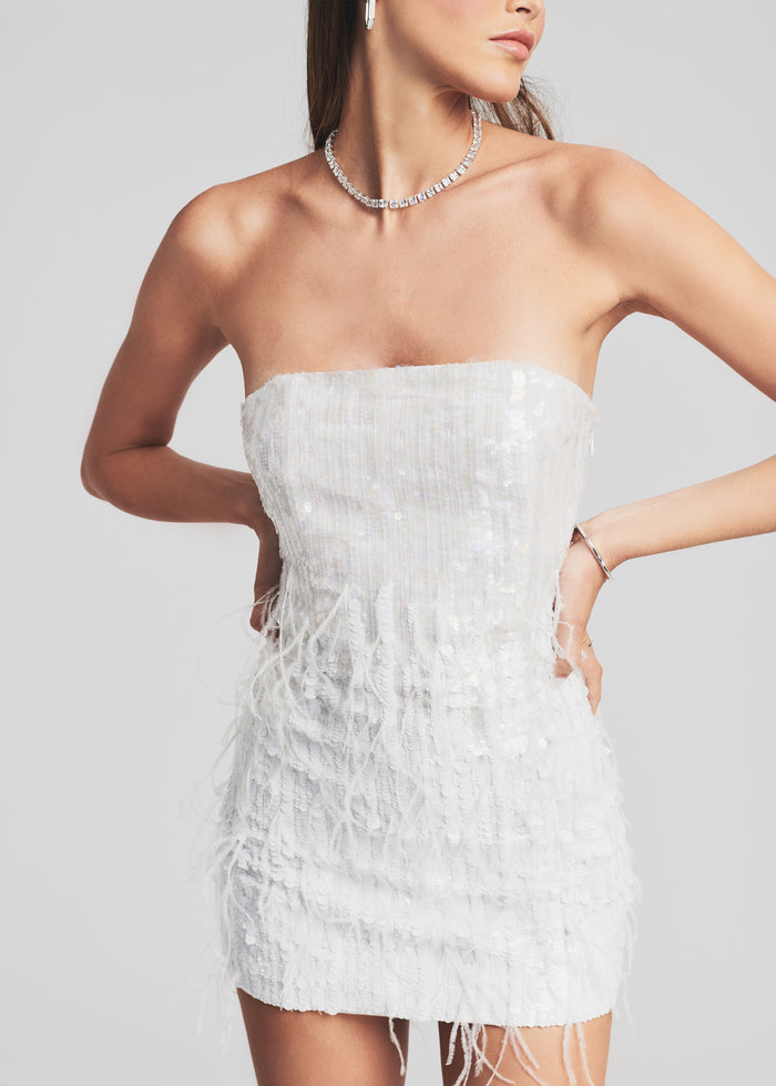 Anastasia Sequin Feather Dress - Retrofete