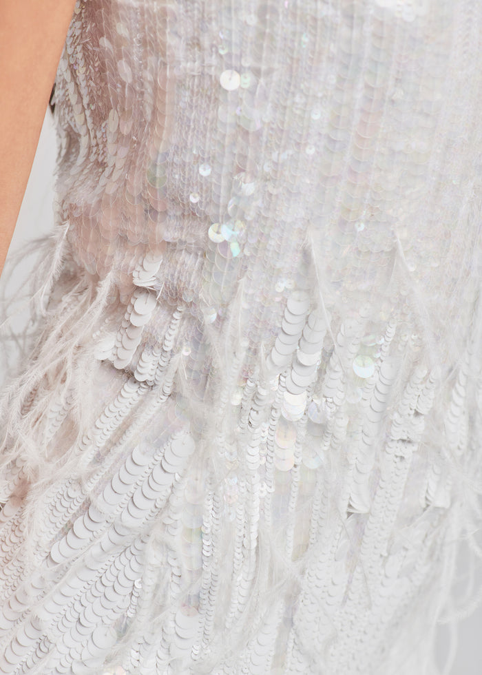 Anastasia Sequin Feather Dress - Retrofete