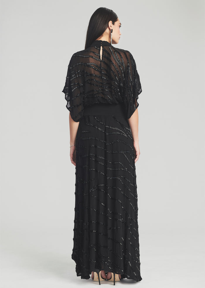 Lilo Embellished Silk Chiffon Dress - Retrofete