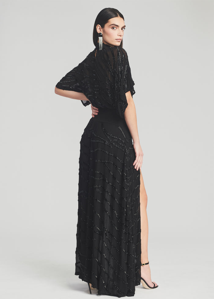 Lilo Embellished Silk Chiffon Dress - Retrofete