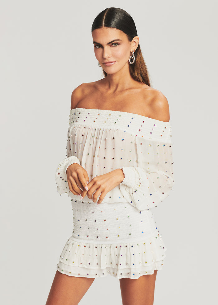 Taisha Embellished Silk Chiffon Dress - Retrofete