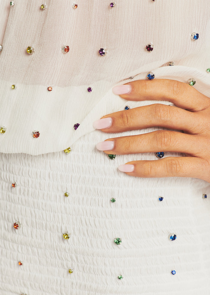 Taisha Embellished Silk Chiffon Dress - Retrofete