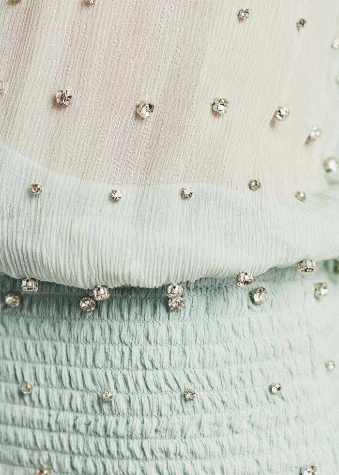 Lennon Embellished Silk Chiffon Dress - Retrofete media 2 of 5