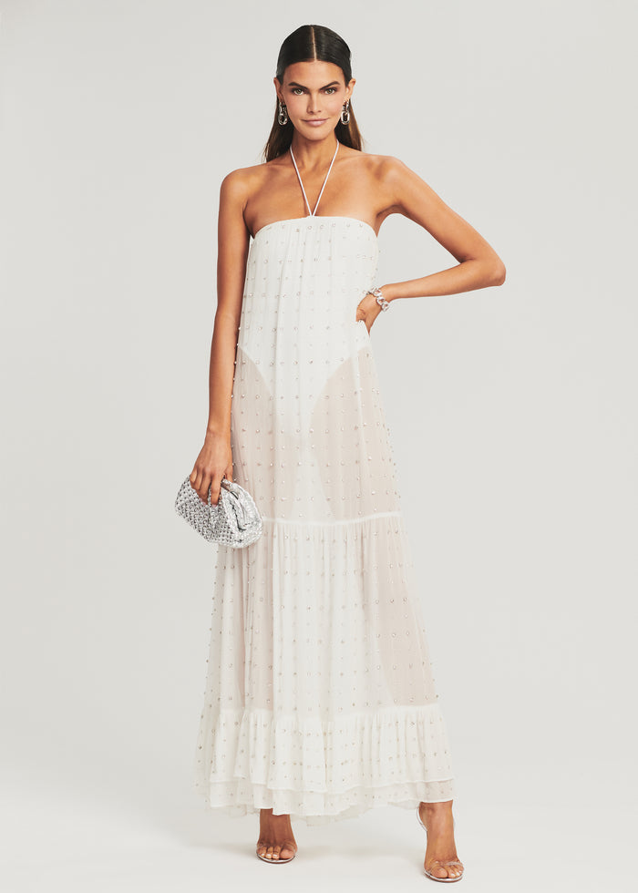 Marbella Embellished Silk Chiffon Dress - Retrofete