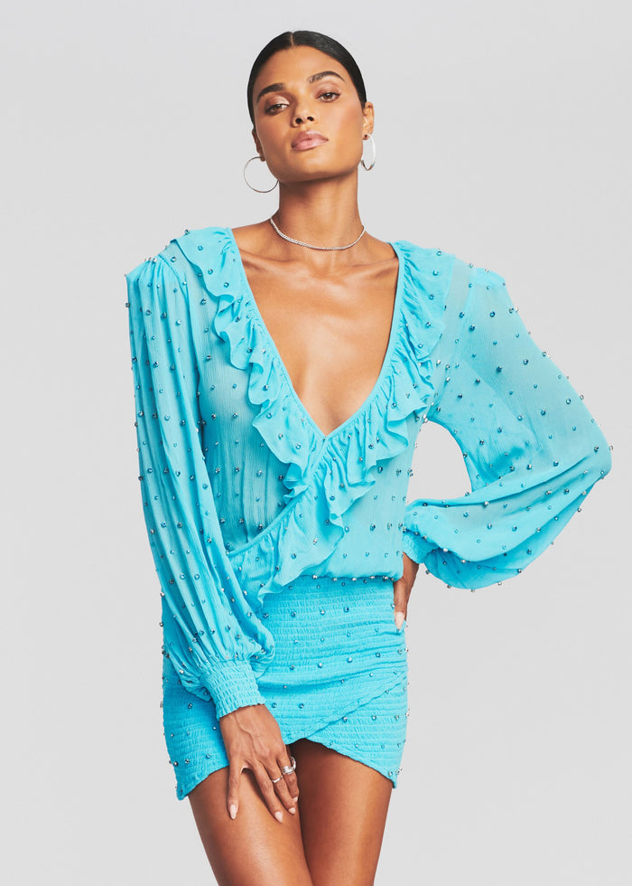 Lennon Embellished Silk Chiffon Dress - Retrofete