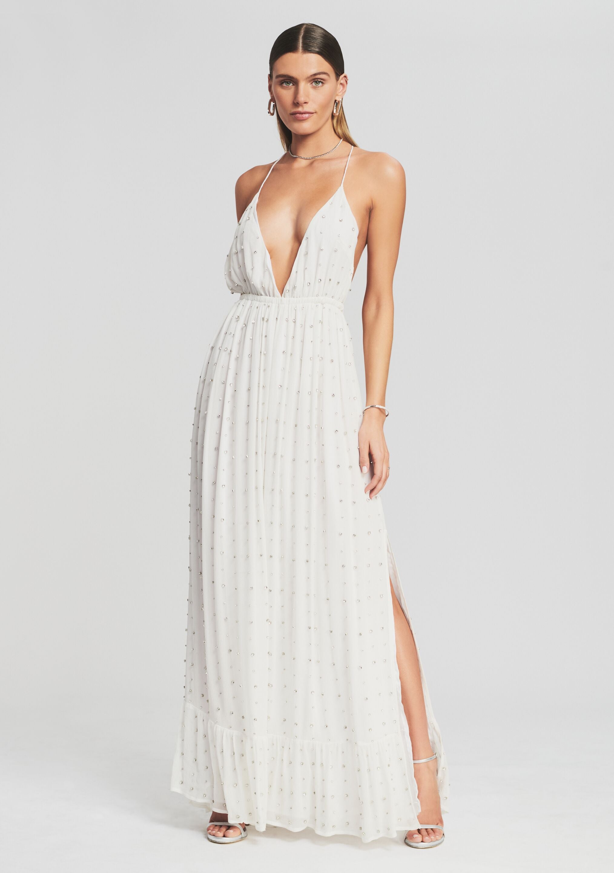 White silk new arrivals chiffon dress