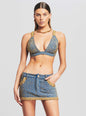 Nina Embellished Denim Bra - Retrofete