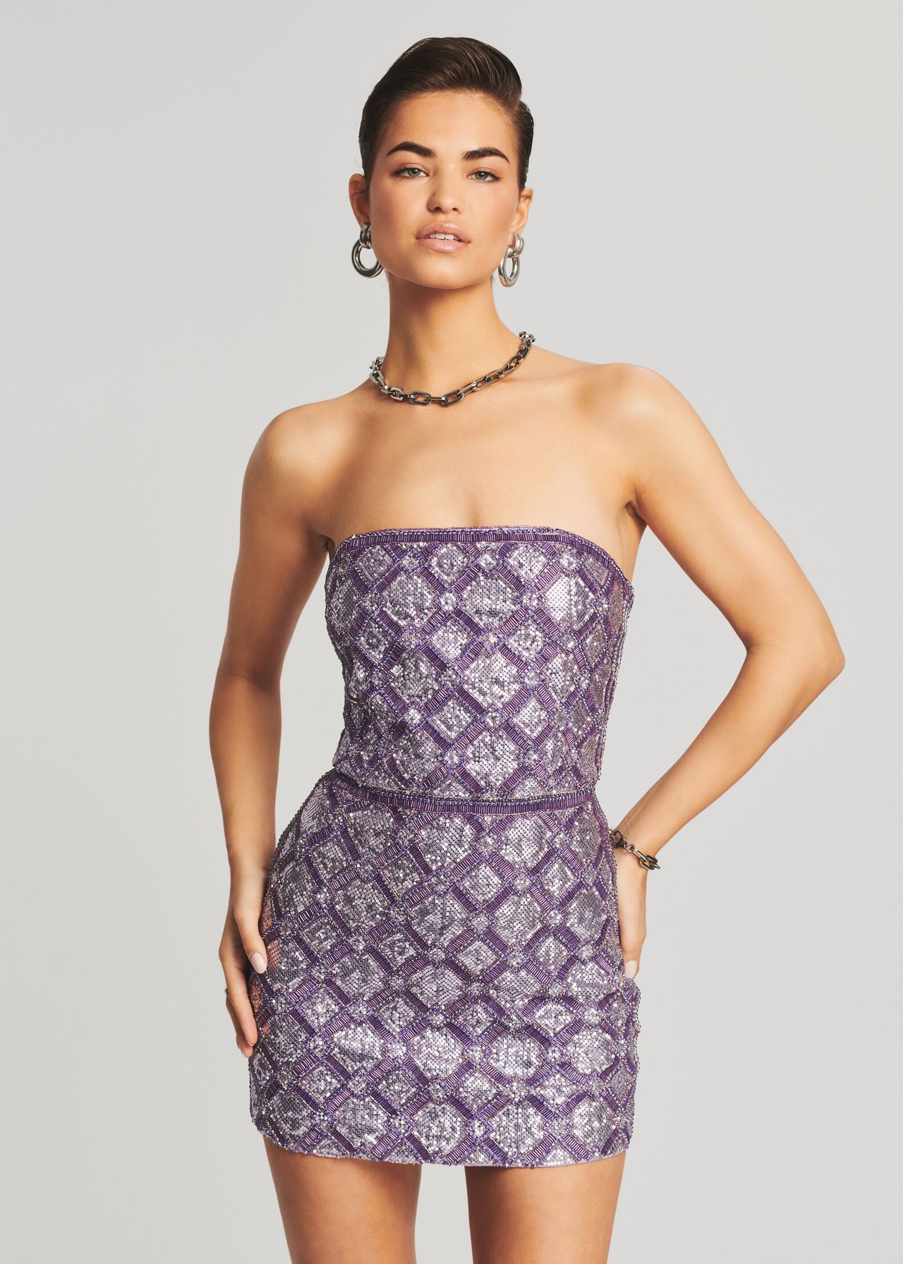 retrofete heather sequin dress retrofete Heather Dress in Metallic Neutral