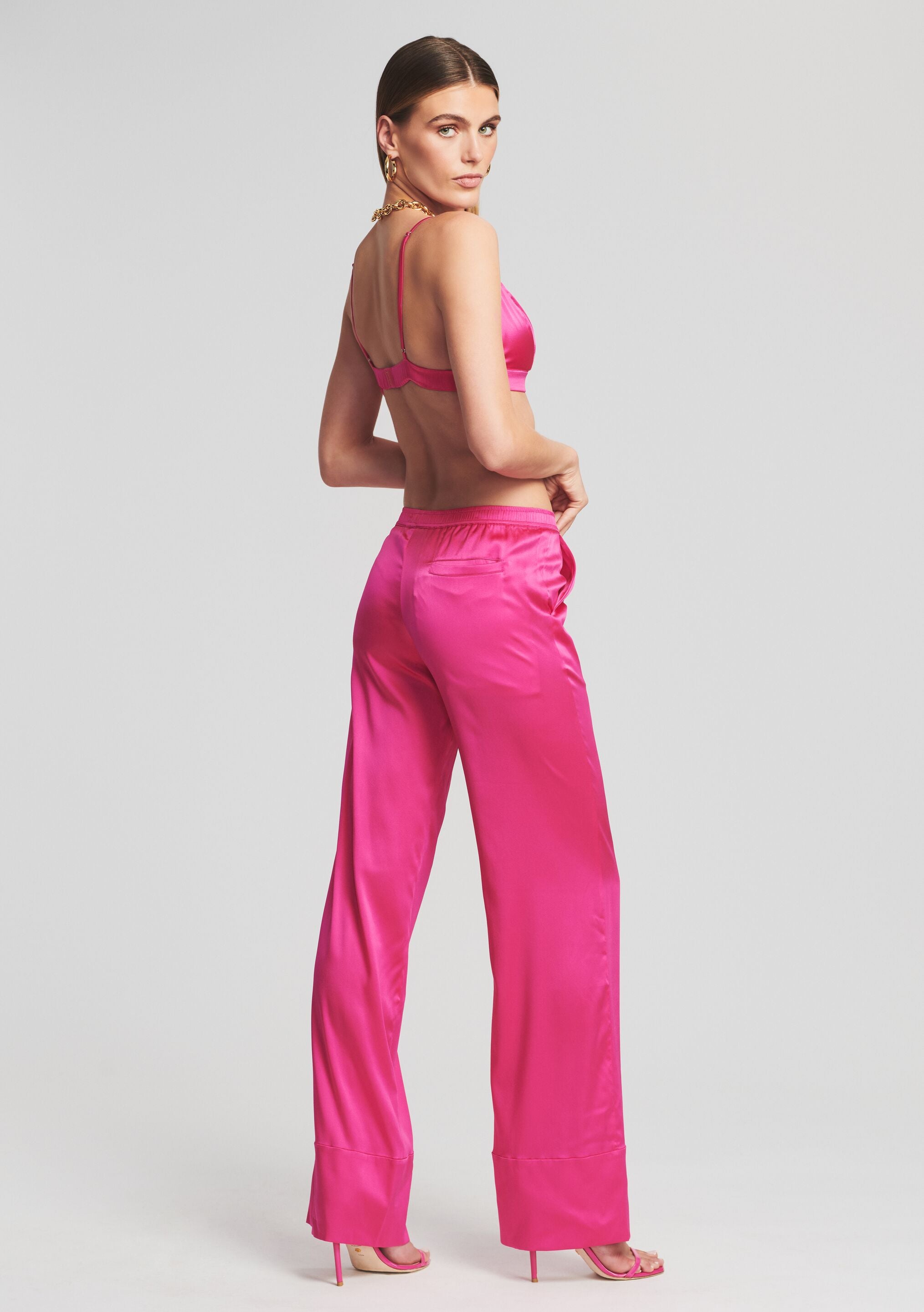 Hot pink shop silk pants