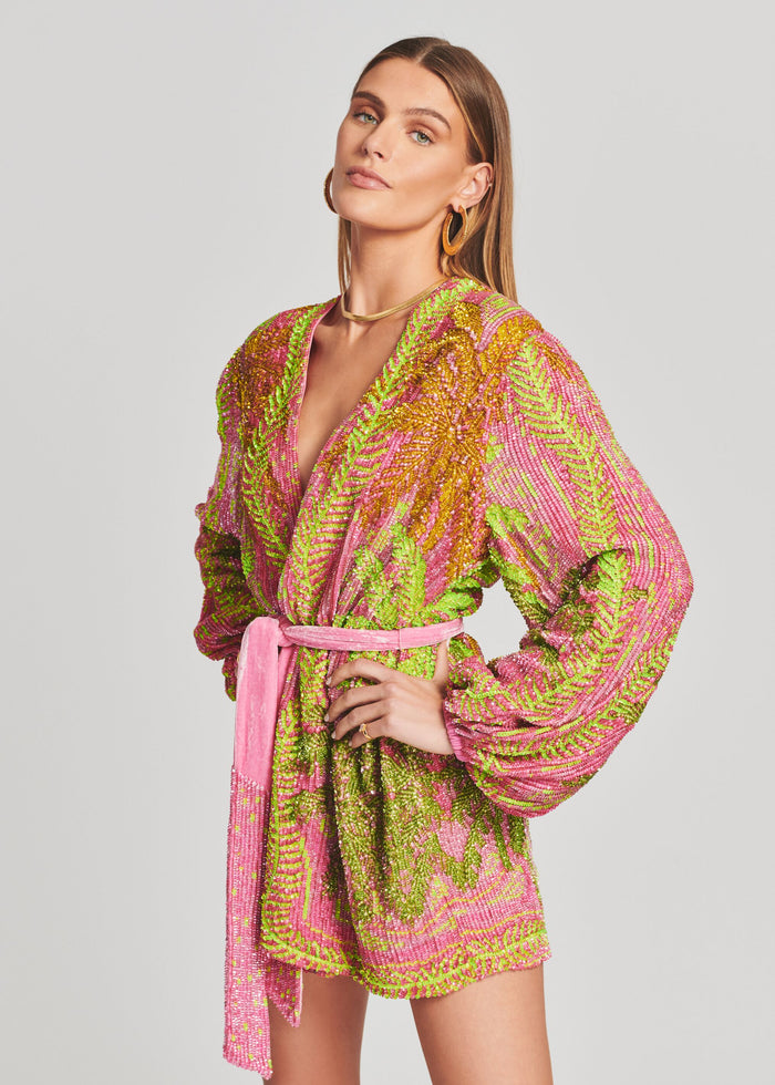 Gabrielle Sequin Palm Robe - Retrofete