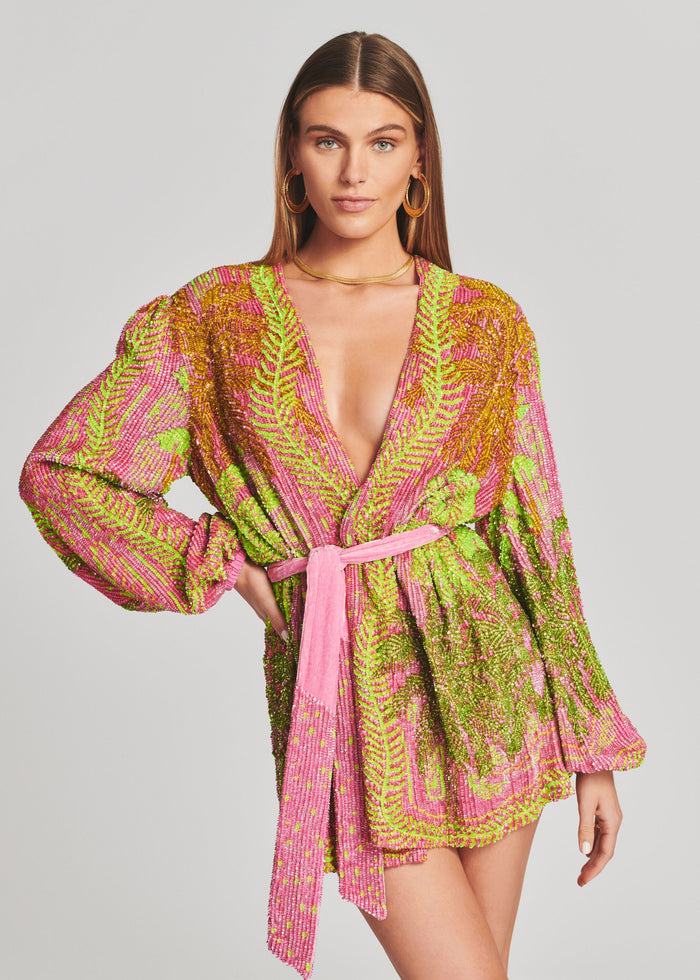 Gabrielle Sequin Palm Robe - Retrofete