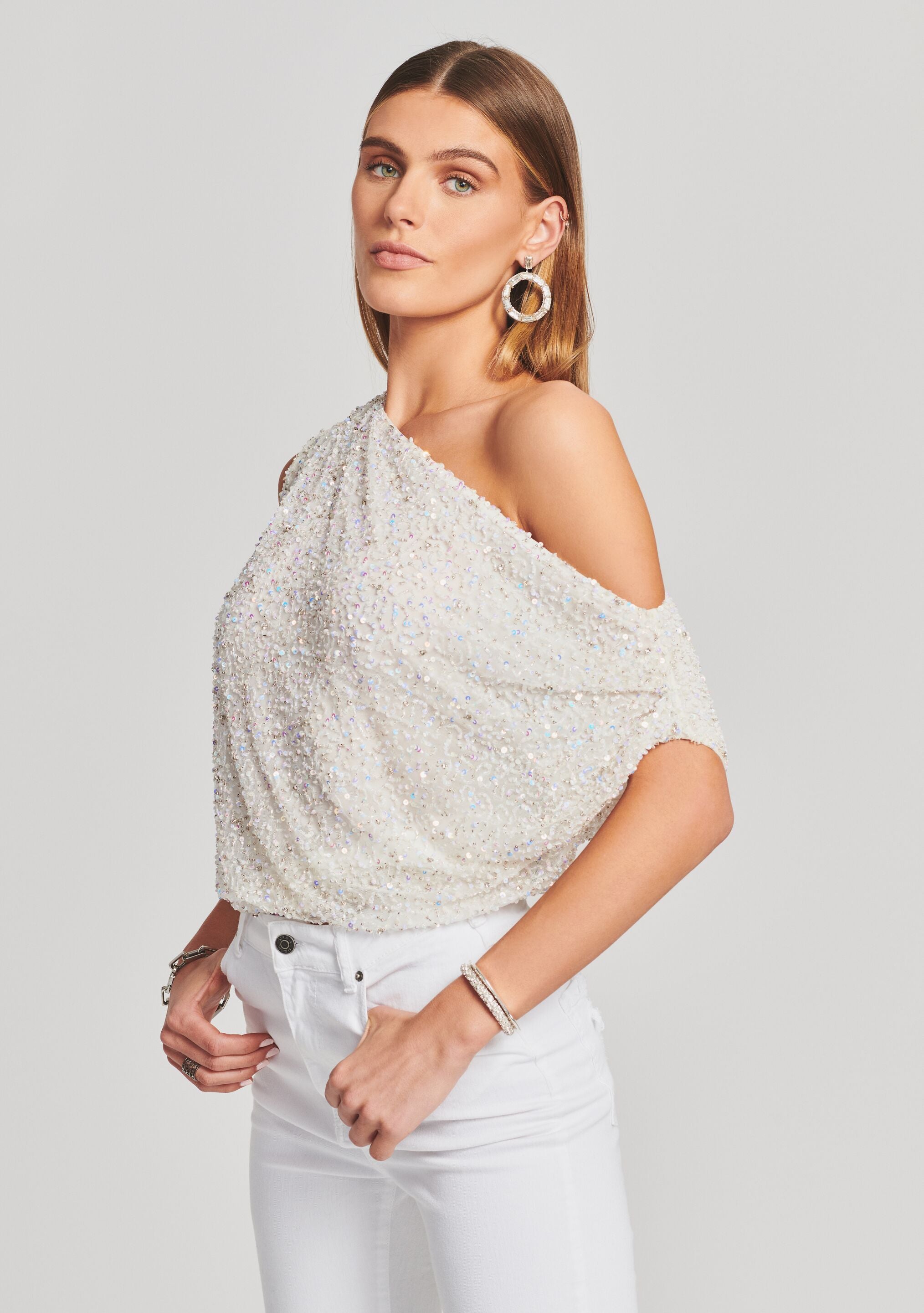 off white sequin top