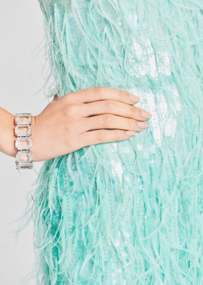 Anastasia Sequin Feather Dress - Retrofete