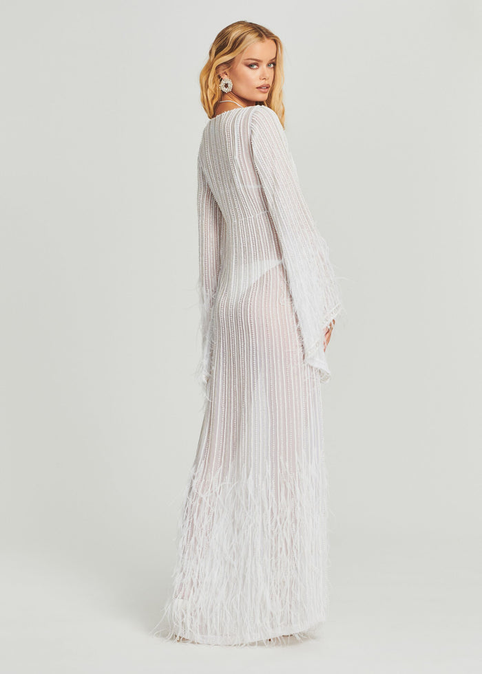 Nasreen Sequin Feather Kimono - Retrofete