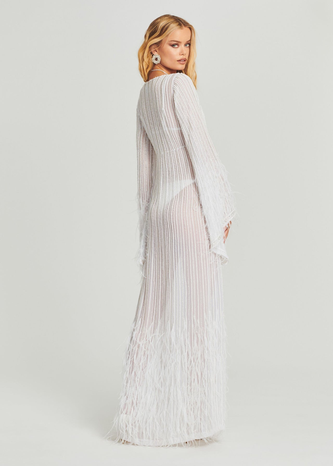 Nasreen Sequin Feather Kimono