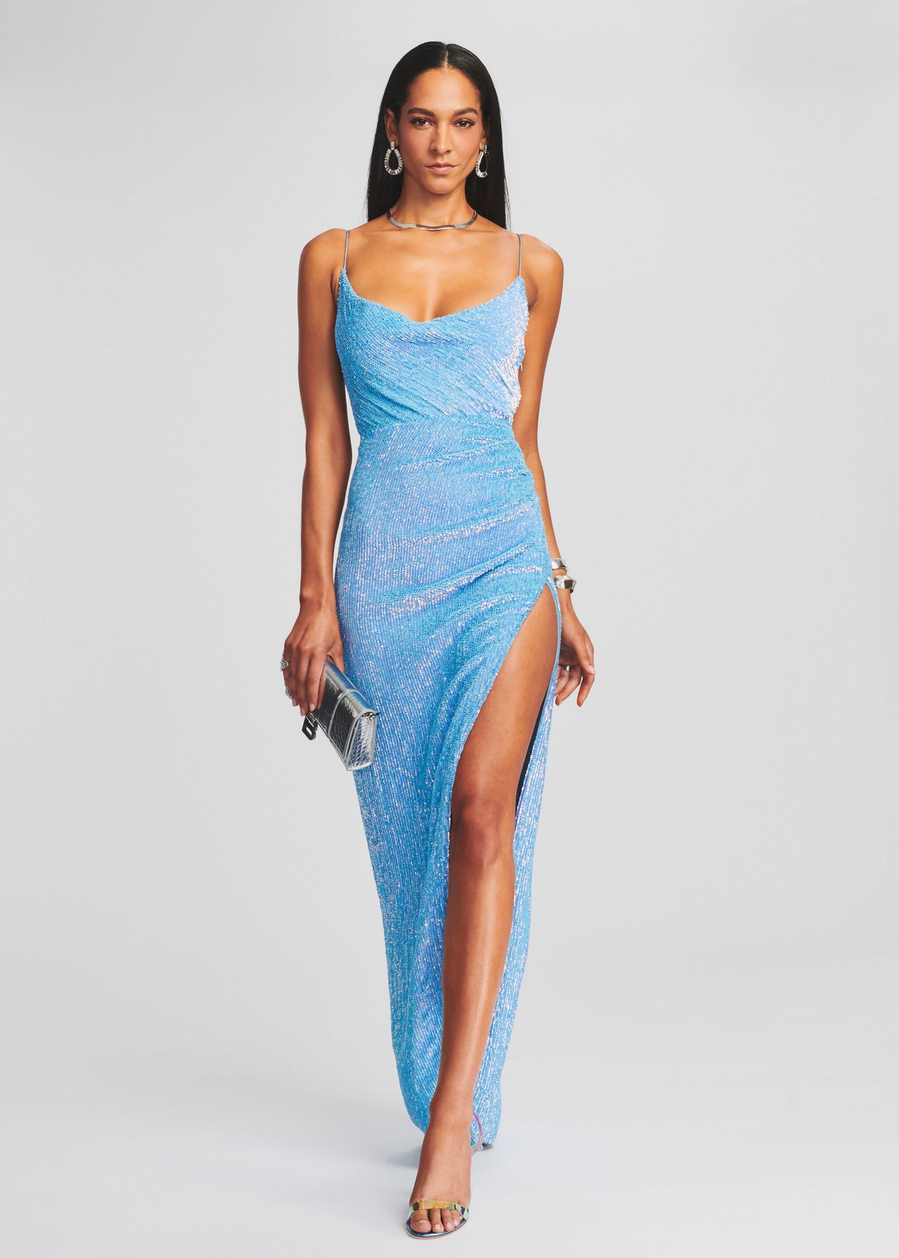 Retrofête Leona Crystal Dress Aqua Blue / S