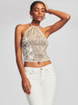 Stevie Sequin Crochet Halter Top - Retrofete