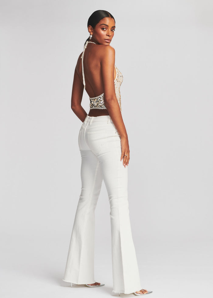 Stevie Sequin Crochet Halter Top - Retrofete