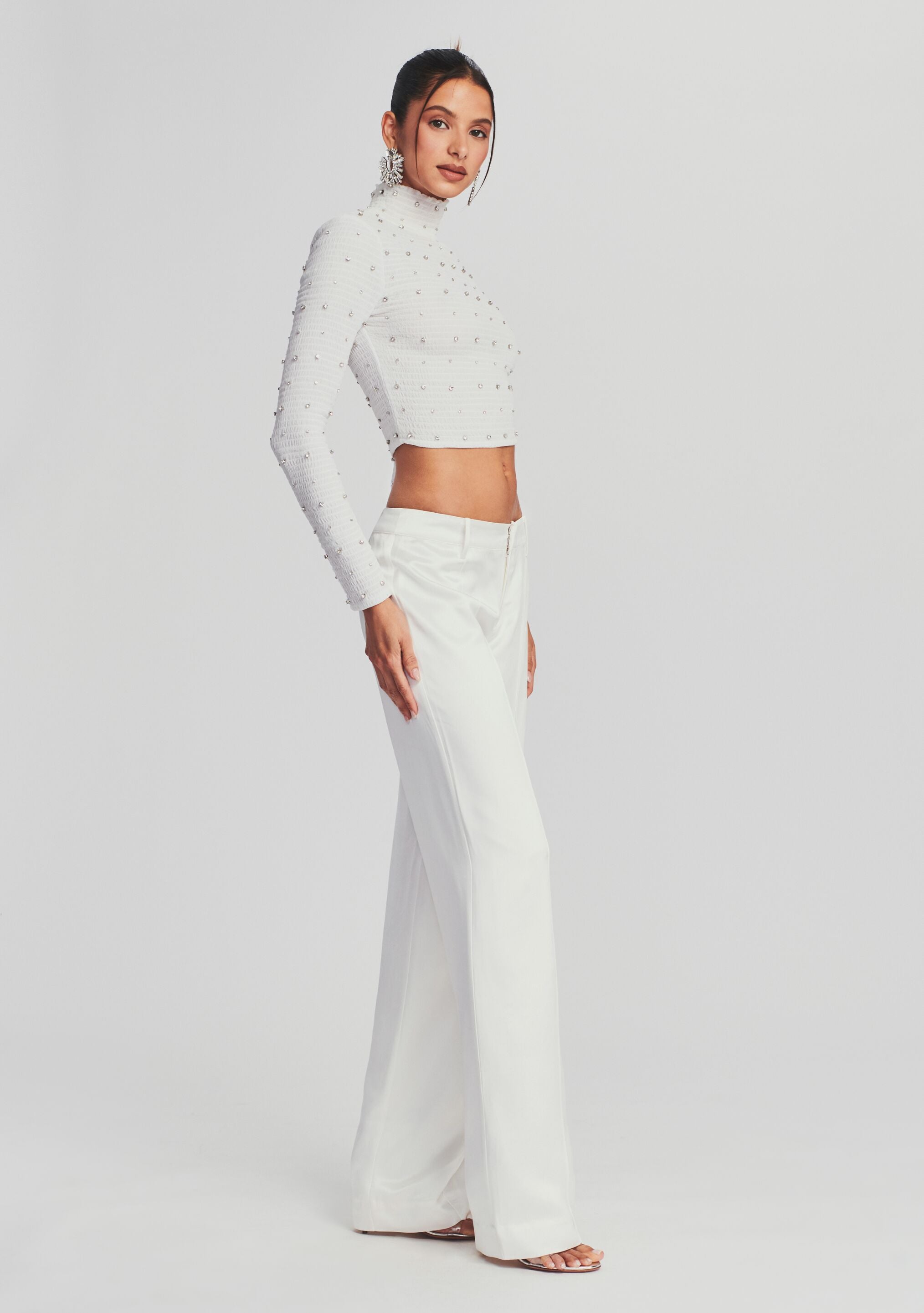 embellished chiffon top