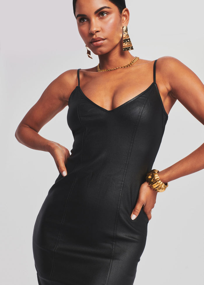 Aiden Coated Denim Midi Dress - Retrofete