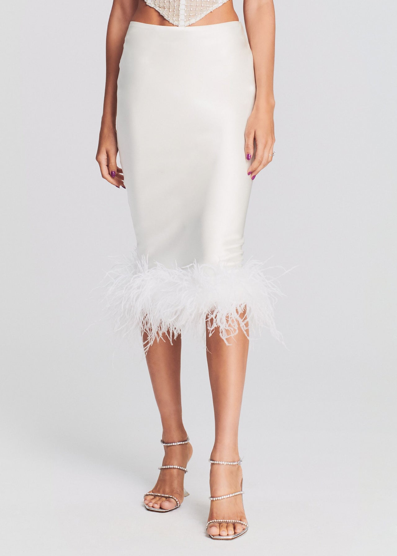 white feather skirt bodycon dress PrettyLittleThing | Dresses | Fawn White Feather Skirt Bodycon Dress Size 2