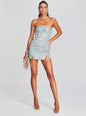 Linez Embellished Denim Dress