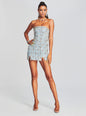Linez Embellished Denim Dress