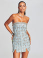 Linez Embellished Denim Dress