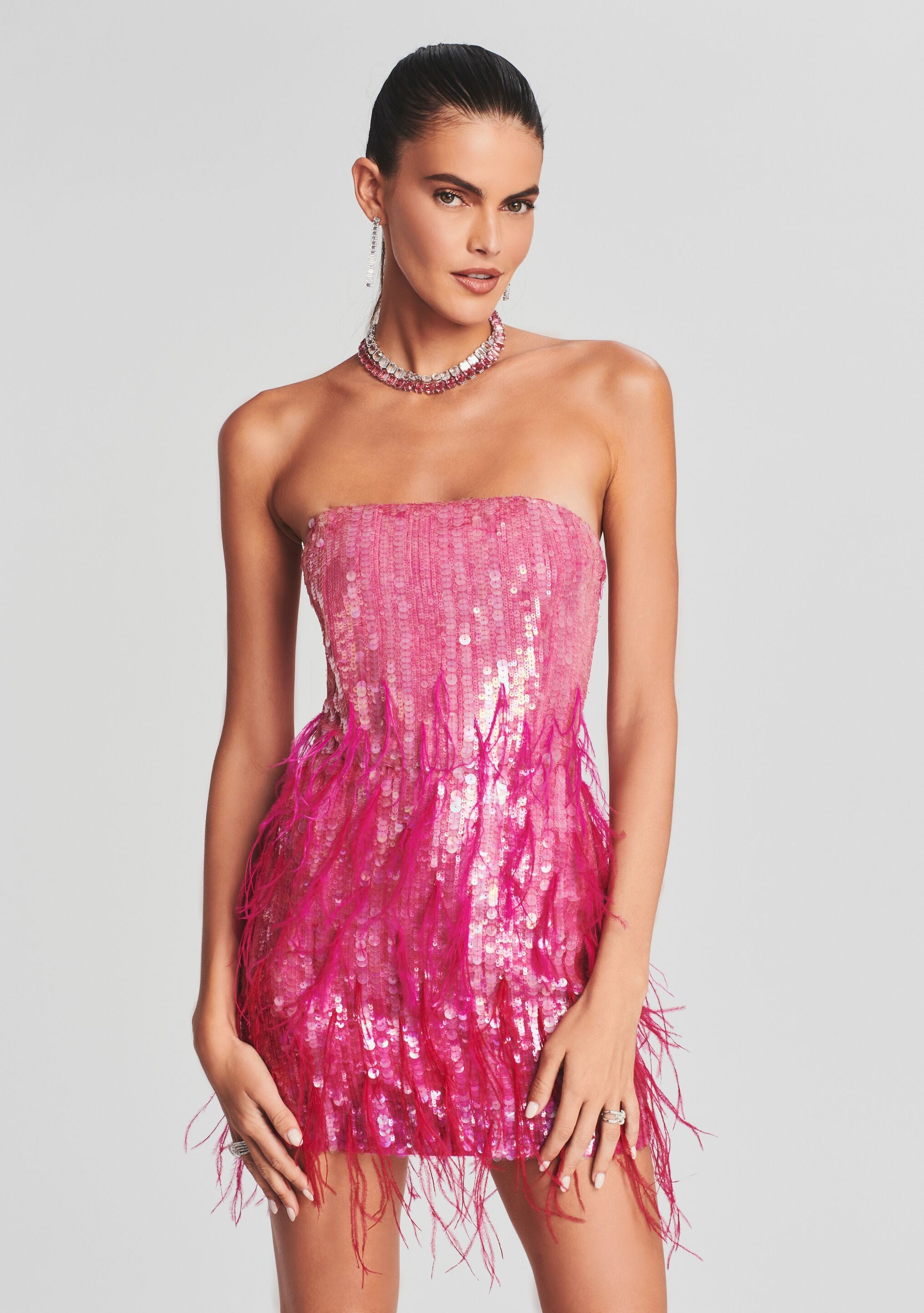 Anastasia Sequin Feather Dress – Retrofete