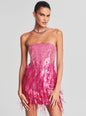 Anastasia Sequin Feather Dress