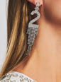 Number Rhinestone Earring