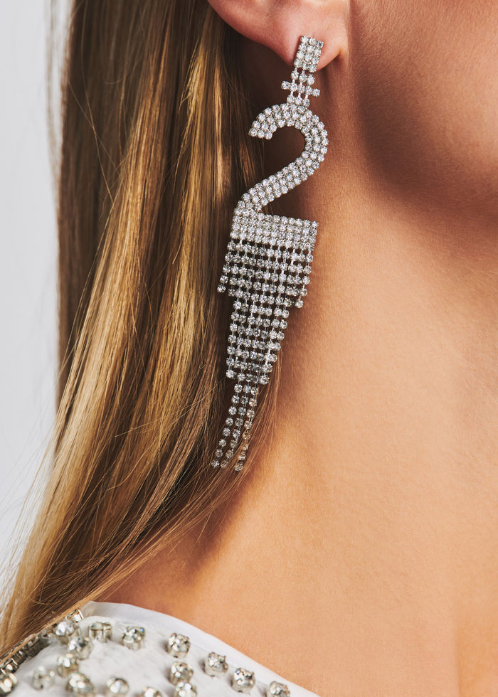 Number Rhinestone Earring