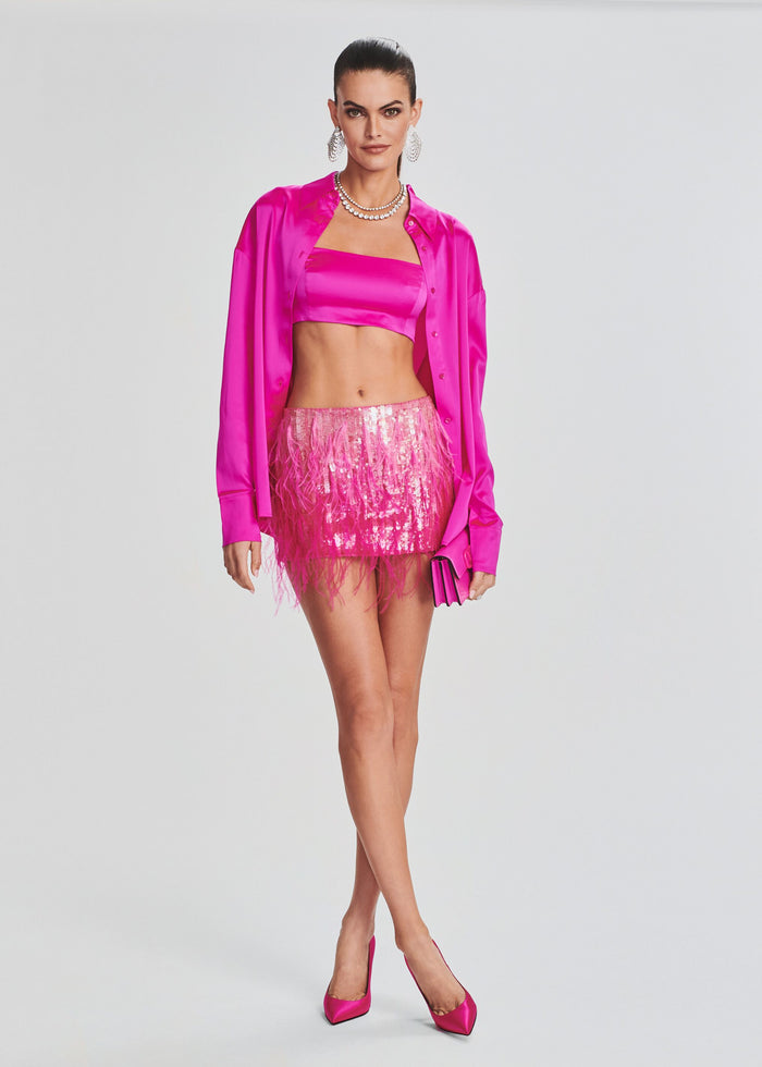 Athana Sequin Feather Skirt