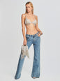 Moore Mid Rise Flare Crystal Embellished Jean