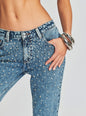 Moore Mid Rise Flare Crystal Embellished Jean