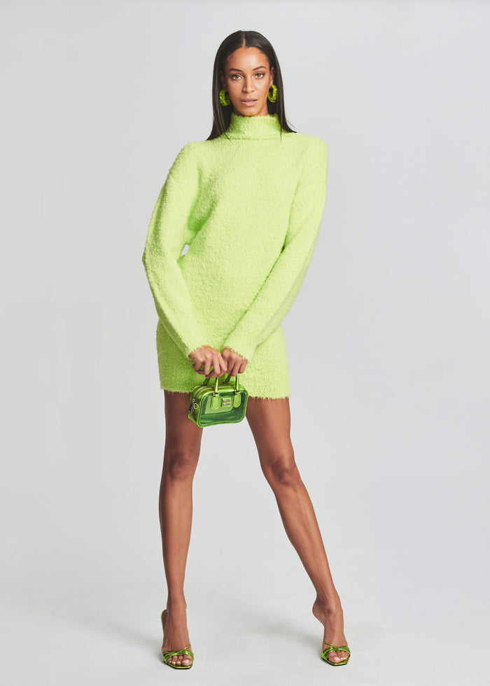 lime green turtleneck dress Sleeveless Turtleneck Bodycon Knit Dress Libby Story