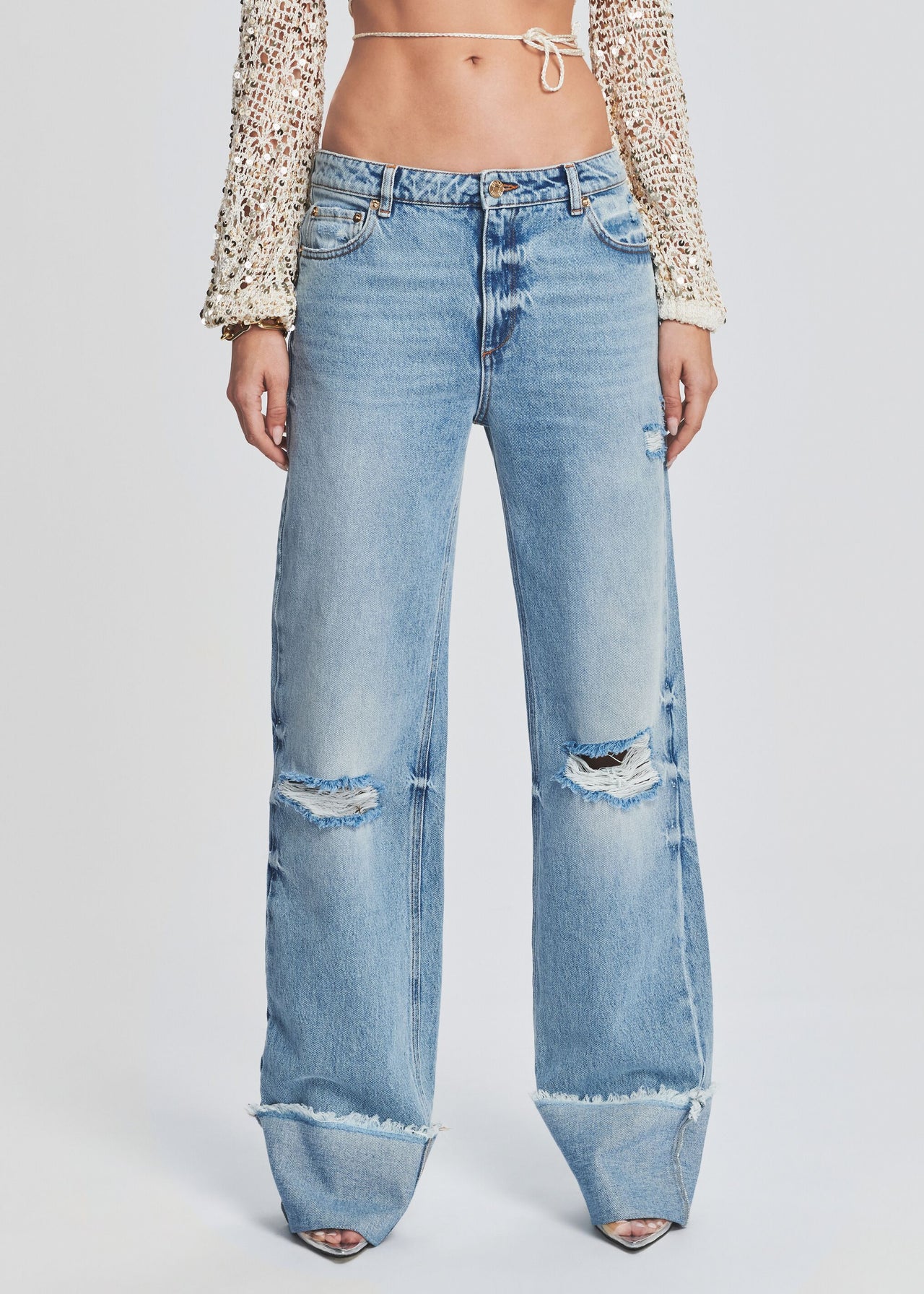 Margot Girlfriend Jeans In Cool Embrace® Denim With Cuffs - Rockie Blue