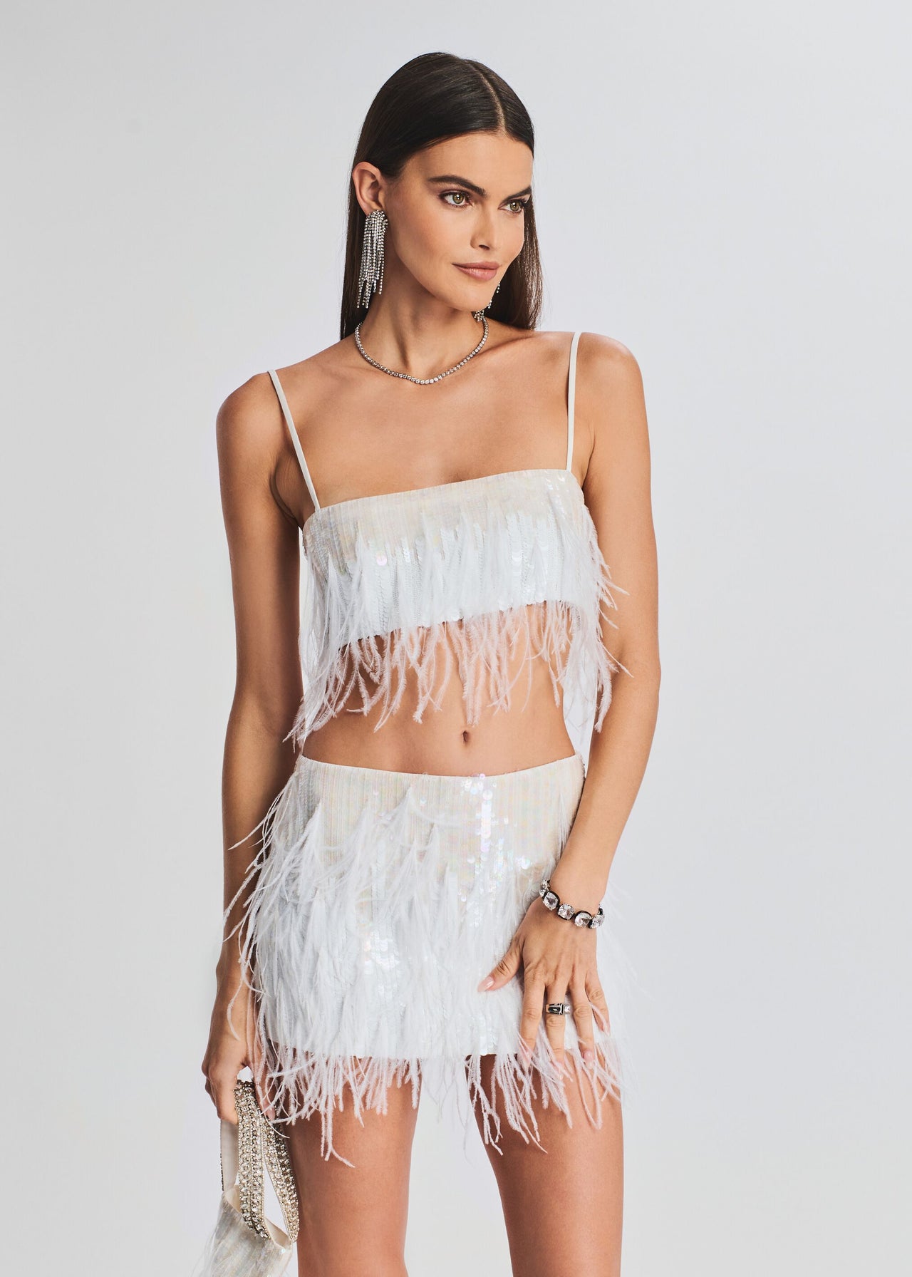 August Feather Sequin Top