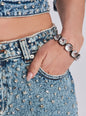 Lolita Crystal Embellished Denim Mini Skirt