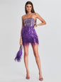 Anastasia Sequin Feather Dress