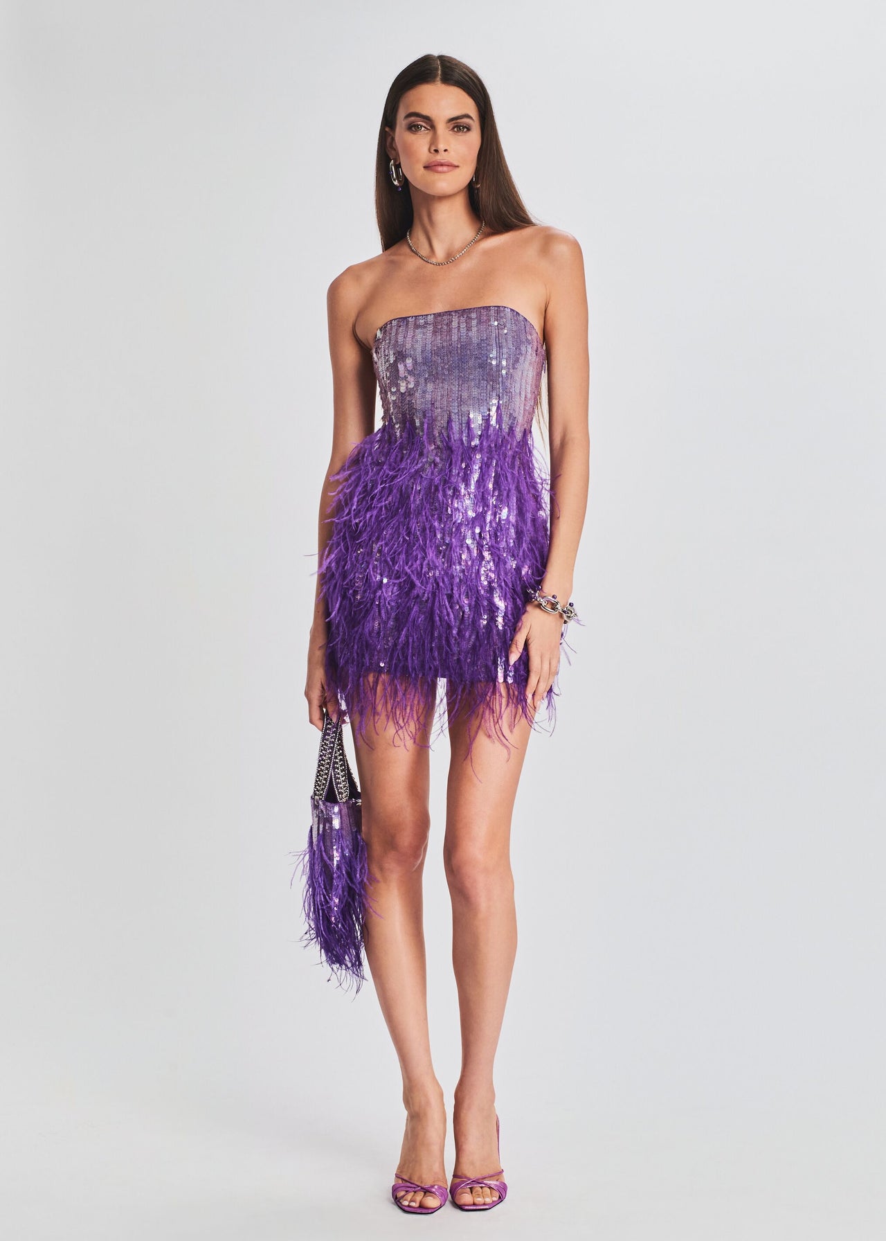 Anastasia Sequin Feather Dress – Retrofete