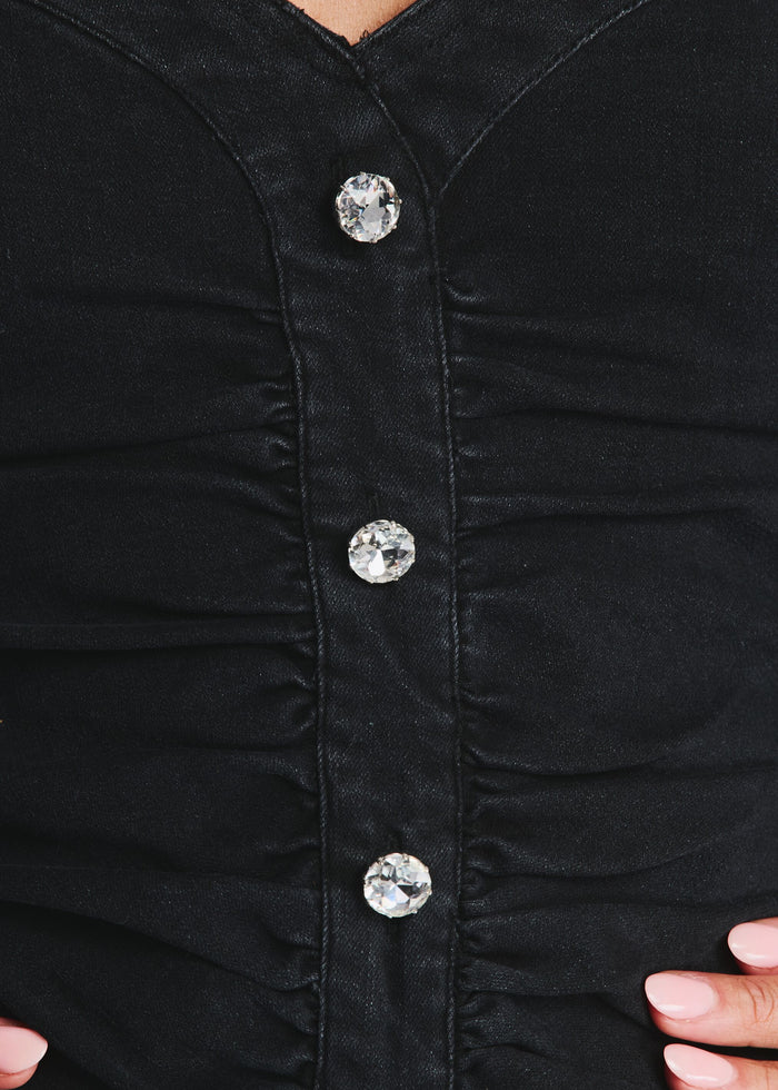 Raquel Strapless Denim Dress