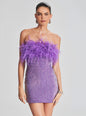 Torin Sequin Feather Dress