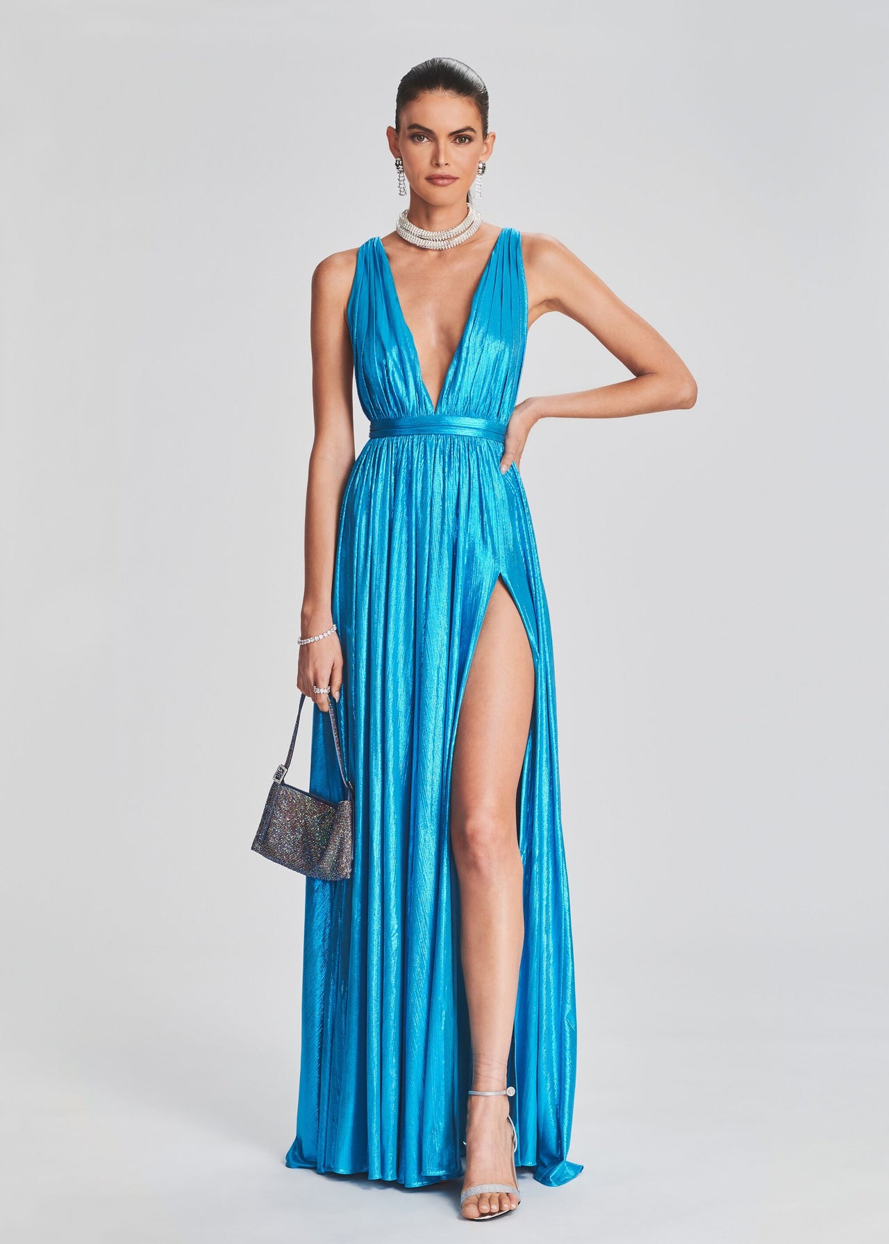 retrofete blue dress Retrofete Blue Sequin Crochet Dress by Retrofete