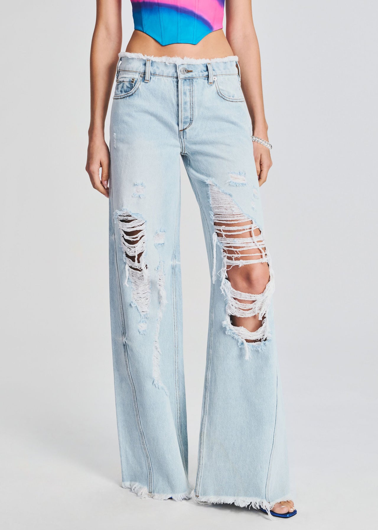High Rise Flare Distressed Jeans Black - Southern Fashion Boutique Bliss